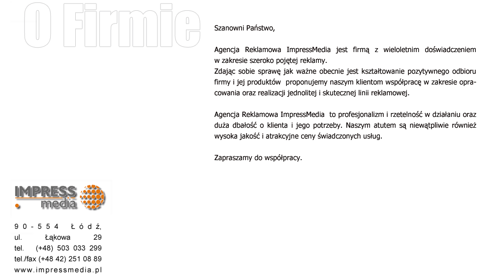 o firmie impressmedia